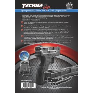 Techna Clip Right-Side Concealable Gun Clip for Springfield XD 9mm, .40, .45, .357